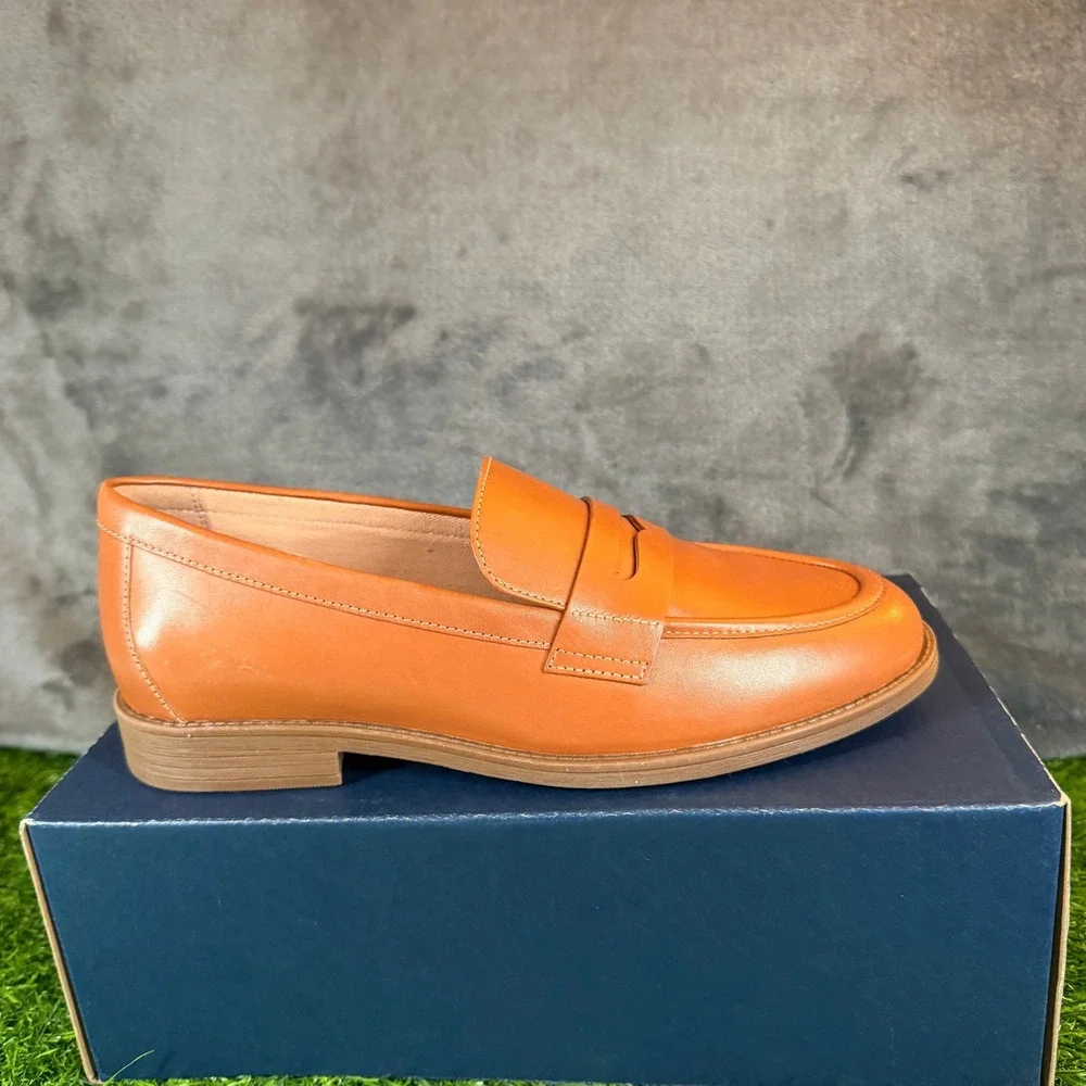Cole Haan Haverhill Penny Loafers British Tan Leather W31769 Womens size 6.5 B